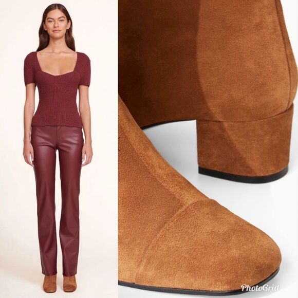 REVOLVE STAUD AIMEE SHORT BOOT TAN SUEDE LEATHER Size 37 NWOT - Picture 4 of 13